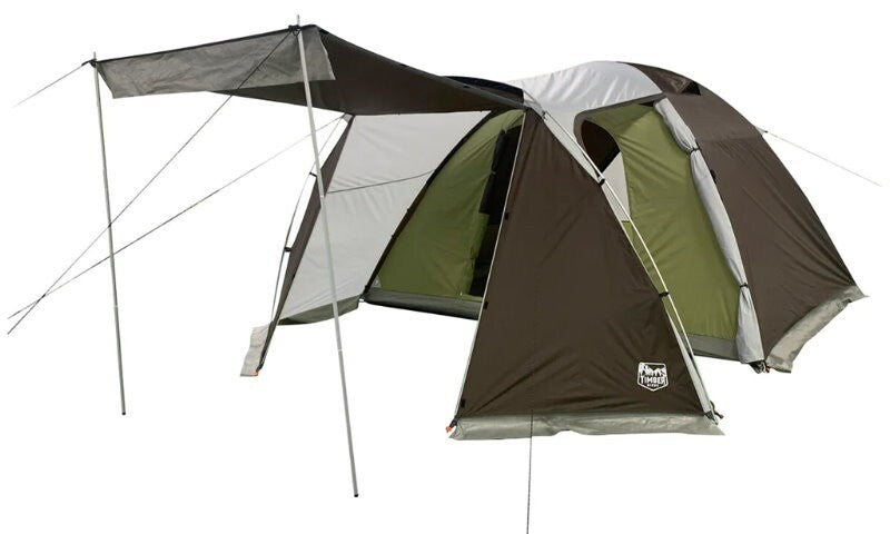 Timber Ridge 6 Person Family Waterproof Camping Dome Tent with Vestibule & Bag