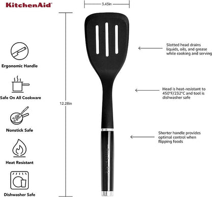 KitchenAid 7 Piece Kitchen Tool & Gadget Set - Turner, Spoon, Ladle, Tipped Tong