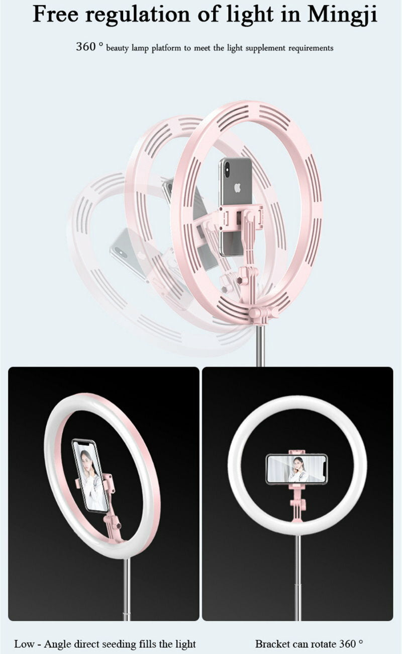 TEQ Y2 Foldable 11" LED Ring Light 3 Colour Modes w/ Base for iPhone & Android