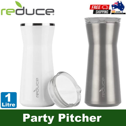 Reduce 1L BPA Free Vacuum Insulated Drink Party Pitcher 30 Hr With Leakproof Lid