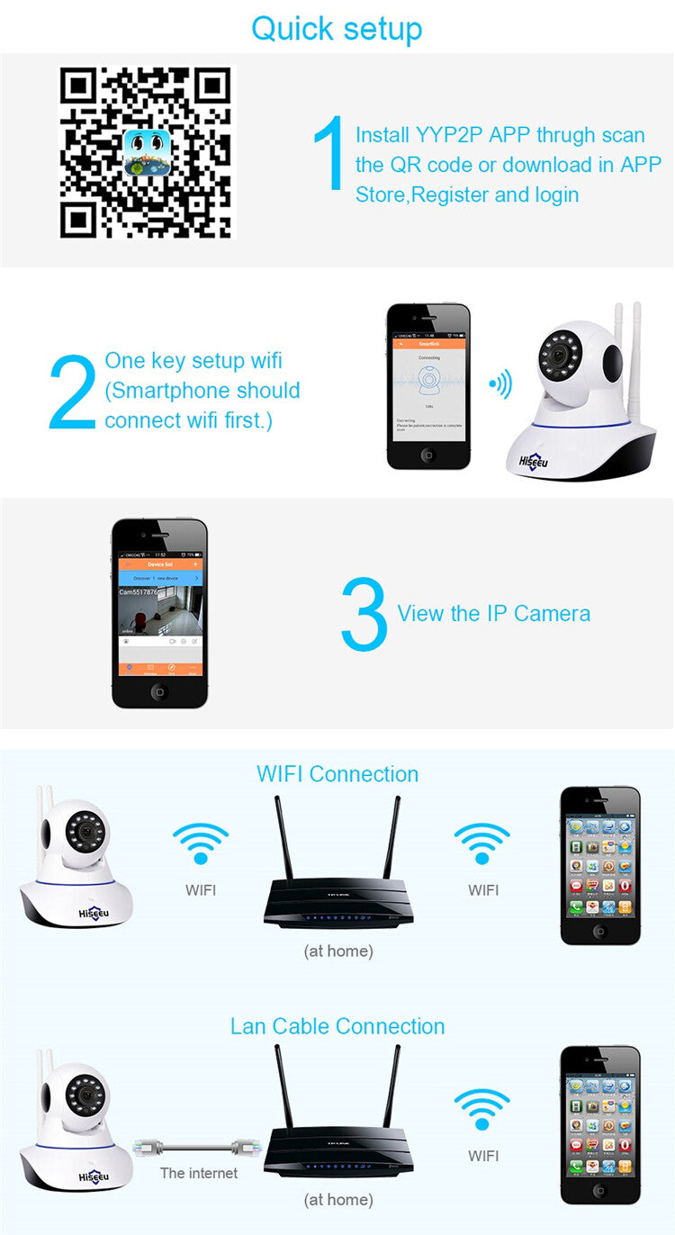 HISEEU FH1C Baby Monitor 1080P IP Camera WIFI Home Security Motion Night Vision