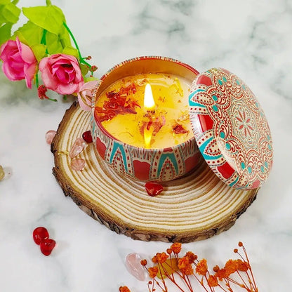 4-Pack Scented Candles Folk Style Aromatic Soy Wax Candle Gift Set 4 x 2.5 oz