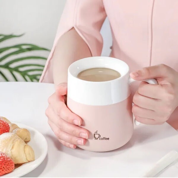 Hifuar 460ml Coffee Mug Double Wall Vacuum Insulated with Temperature Display