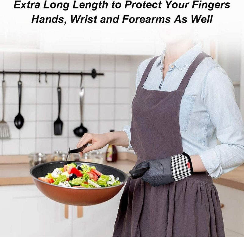 Ankway Silicone Oven Gloves and Pot Holders Set W/ Quilted Liner Heat Resistant