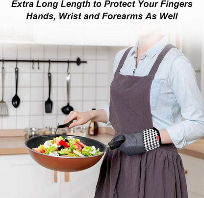 Ankway Silicone Oven Gloves and Pot Holders Set W/ Quilted Liner Heat Resistant