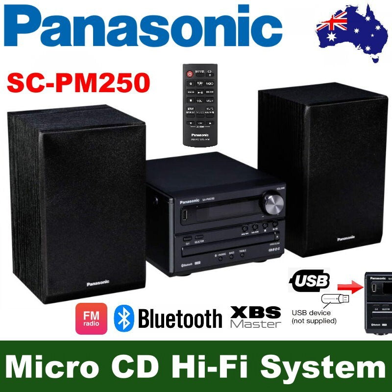 Panasonic  SC-PM250 Micro CD Hi-Fi System with Bluetooth FM USB Black
