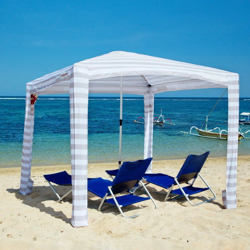 Coconut Grove Family Beach Cabana Canopy Umbrella Sun-Shade Shelter w/ Carry Bag