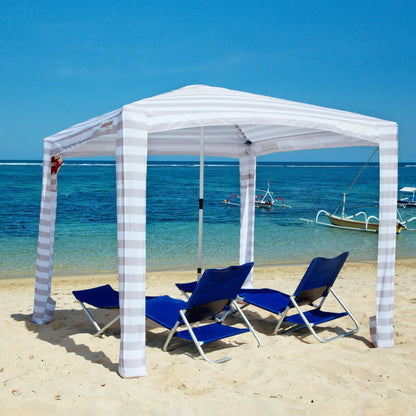 Coconut Grove Family Beach Cabana Canopy Umbrella Sun-Shade Shelter w/ Carry Bag