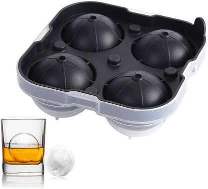 Ankway 4 Balls 65mm (2.5") Silicone Ice Cube Tray Sphere Ice Ball Maker Mold
