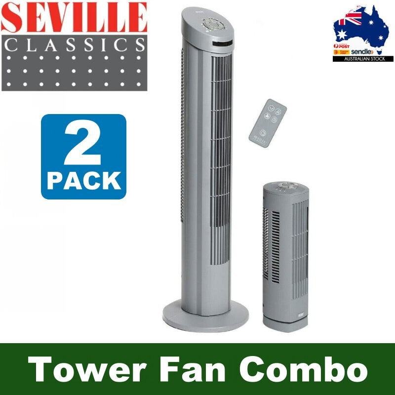 Scenic Classics 2-Pack Ultra Slimline Tower Fan Combo Cooling Speed Oscillating