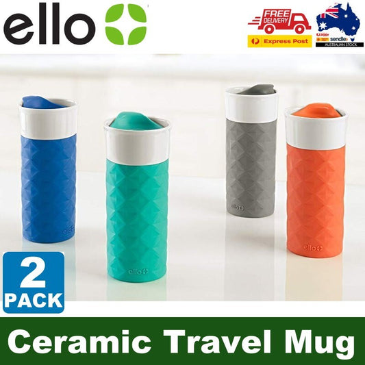 Ello Ogden On-The-Go Ceramic Travel Mug with Friction-Fit Lid & Silicone Boot