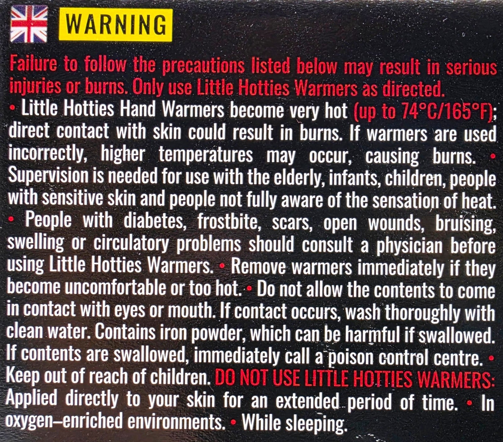 Little Hotties 80 x Hand Warmer Glove Pocket Natural Heat Indoor Outdoor Skiing