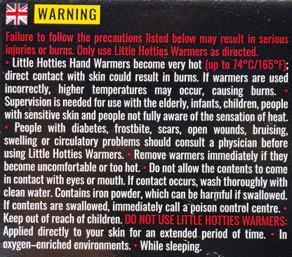 Little Hotties 80 x Hand Warmer Glove Pocket Natural Heat Indoor Outdoor Skiing