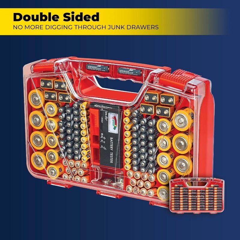 Battery Daddy Battery Organiser Up To 174 Batteries Holds Storage Case w/ Tester