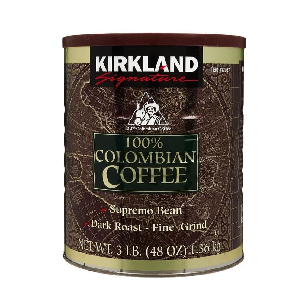 Colombian Supremo 100% Arabica Fine Coffee Grind Ground Dark Roast Kosher 1.36kg