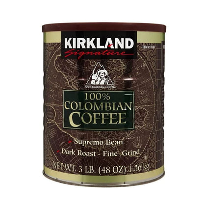 Colombian Supremo 100% Arabica Fine Coffee Grind Ground Dark Roast Kosher 1.36kg