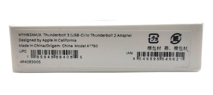 Genuine Apple Thunderbolt 3 USB-C to Thunderbolt 2 USB Cable Adapter MYH93AM