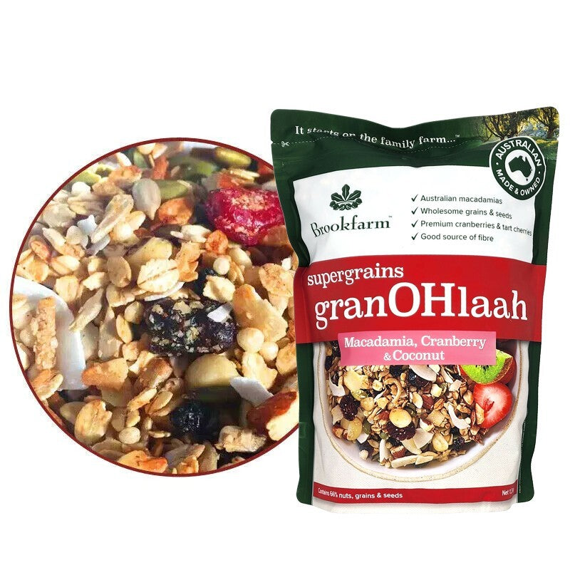 Brookfarm Supergrain Macadamia Cranberry Coconut Healthy Breakfast Cereal 1.3kg
