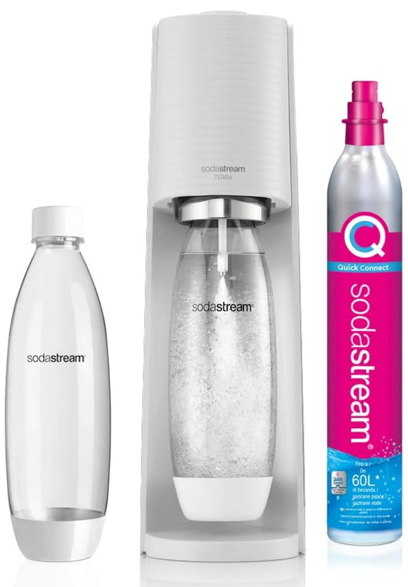 Sodastream Terra Sparkling Water Maker Value Pack or 60 Litre Quick Connect CO2