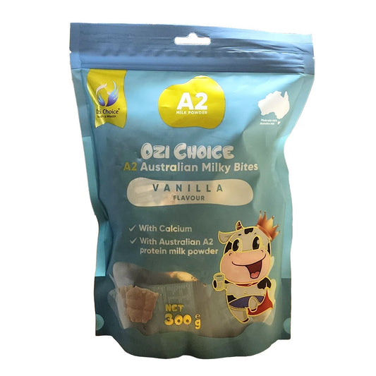 Ozi Choice A2 Calcium Milky Bites Mini Bags Kids Nutritious Vanilla Snack 300g