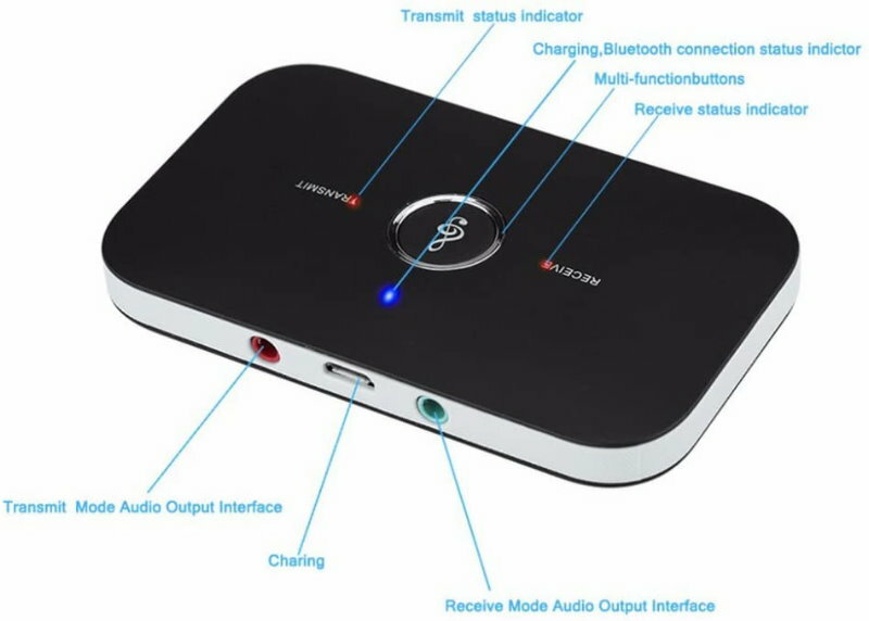 TEQ B6 Hi-Fi Wireless Bluetooth 2-in-1 Audio Transmitter & Receiver 3.5MM RCA