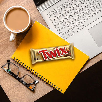 20 x 50g Twix Milk Chocolate Caramel Crunchy Biscuit Bars Full Box Made in Egypt