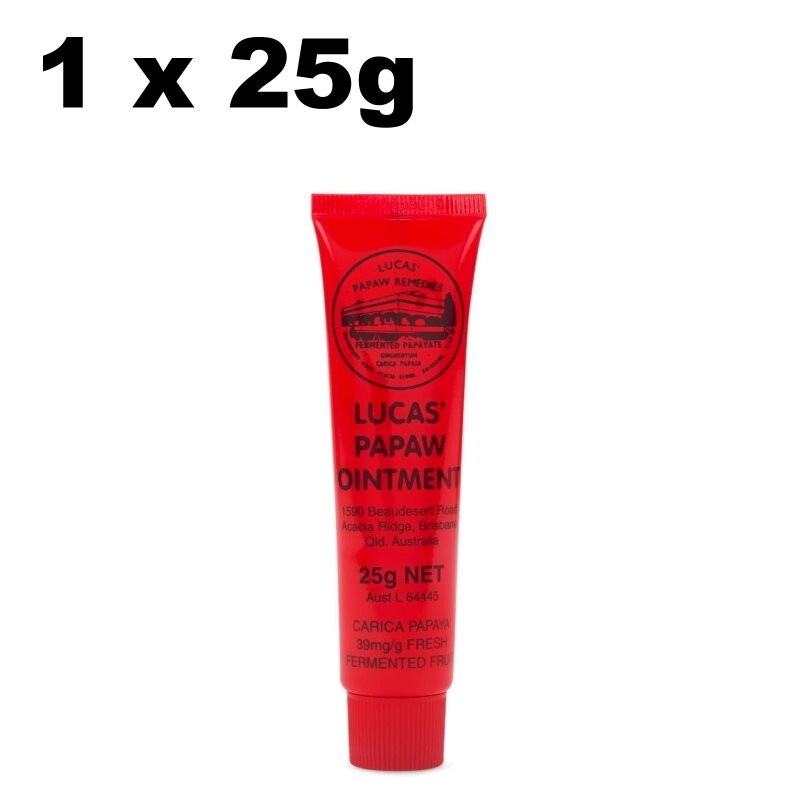 100% Lucas' Papaw Ointment Paw Paw Cream Handy Tube 25g Aussie Made