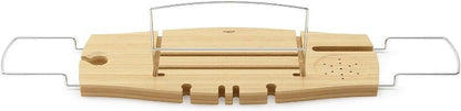 Umbra Aquala Bamboo Extendable Bath Tub Caddy Wine Glass Ipad Book Holder