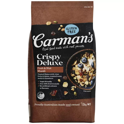Carman's Crispy Deluxe Gluten Free Fruit & Nut Muesli Breakfast Cereal 1.2kg