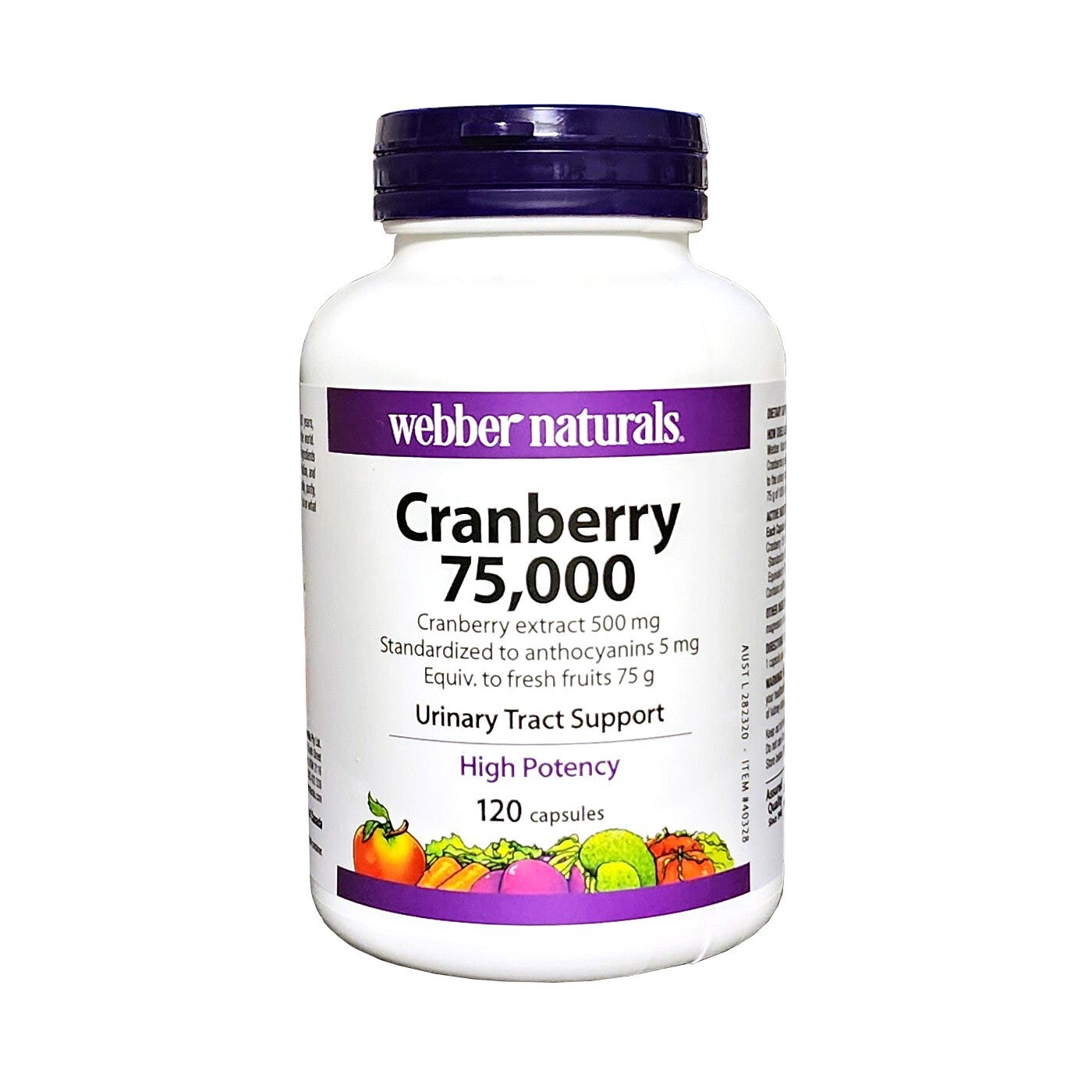 Webber Natural Cranberry 75000 Extract 500mg 120 Caps Urinary Tract Support
