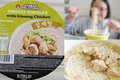 Ichiban Delicious Ginseng Chicken Ramen Instant Bowl Noodles 6 x 185g 人參雞湯泡麵
