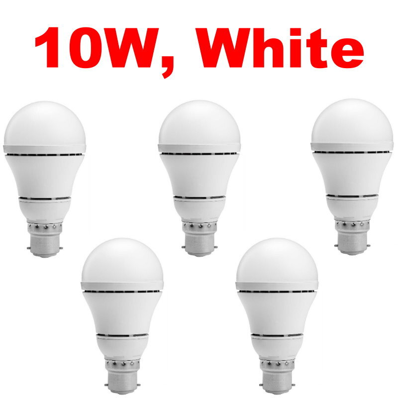RITEK 5 PCs B22 LED Light Bulb 12W or 10W - No Flash, Non-Toxic, Save 80% Energy