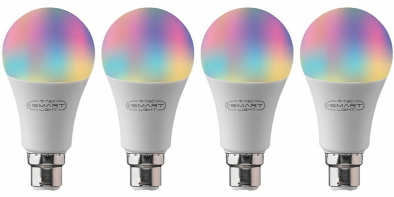 V-TAC Bluetooth Smart RGB LED Light Bulb A60 E27 or B22 - App or Voice Control