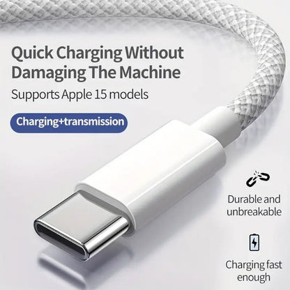 Genuine Apple 60W USB-C Charge Cable Woven 1m for iPhone 16 15 Macbook Pro Air
