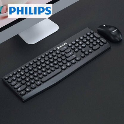 Philips Wireless Keyboard and Mouse with Sphere HD 2MP Shutter Webcam Combo