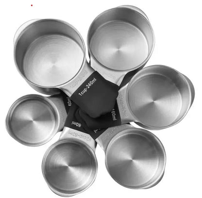Stainless Steel Magnetic Measuring 6 x Cups & 8 x Spoons with Leveler 15 pcs Set