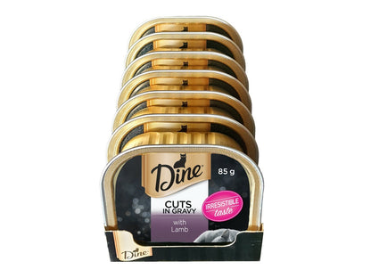 28x85g Dine Premium Wet Cat Food Tuna Mornay & Cheese Gravy Lamb Australia Made
