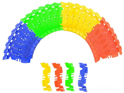 QWZ Railway Magical Flexible Track Car Toy Set DIY Railway Road 28/96/192 Pieces