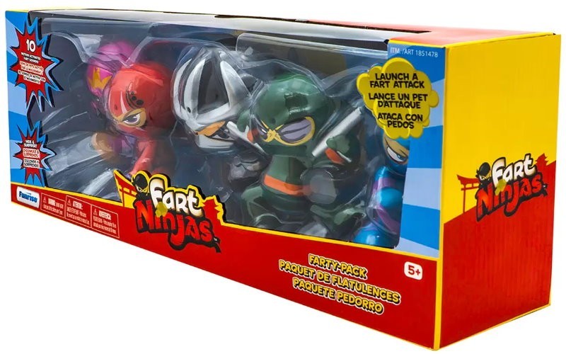 Funrise Fart Ninjas 5 Pack - Flatulence Fighters or Farty Pack - with Fart Sound