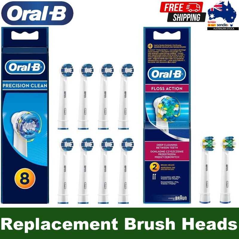 Oral-B Value Pack * 8 Precision Clean + 2 Floss Action * Replacement Brush Heads