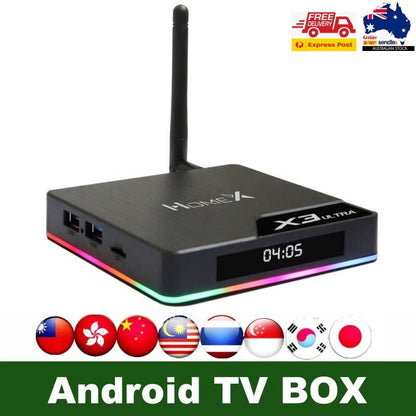 HomeX X3 Ultra TV BOX AI Android TVbox AU WiFi Live TV - 最新中文电视盒 - 直播 剧集 电影