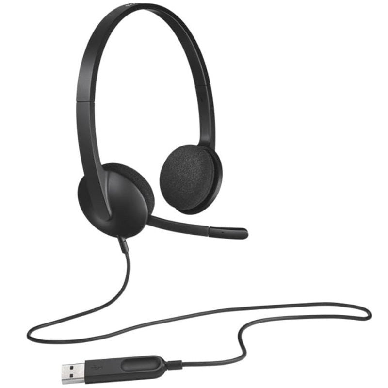 Logitech Comfort MK345 Wireless Keyboard and Mouse Plus H340 USB Headset Bundle