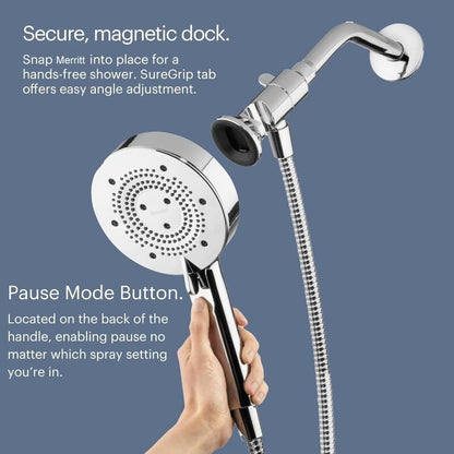 Brondell Nebia Merritt 5-Setting Magnetic Shower Head with Handheld Spray Combo