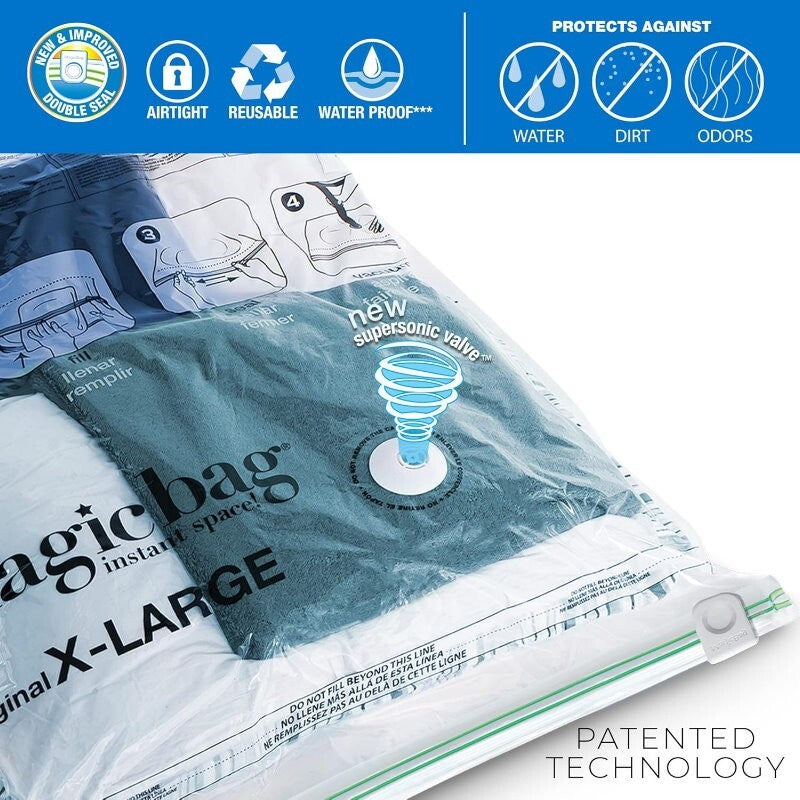 MagicBag 15-Pack Vacuum Compression Combo Set Storage Bags Reusable Waterproof