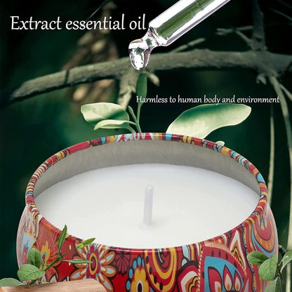 4-Pack Scented Candles Folk Style Aromatic Soy Wax Candle Gift Set 4 x 2.5 oz