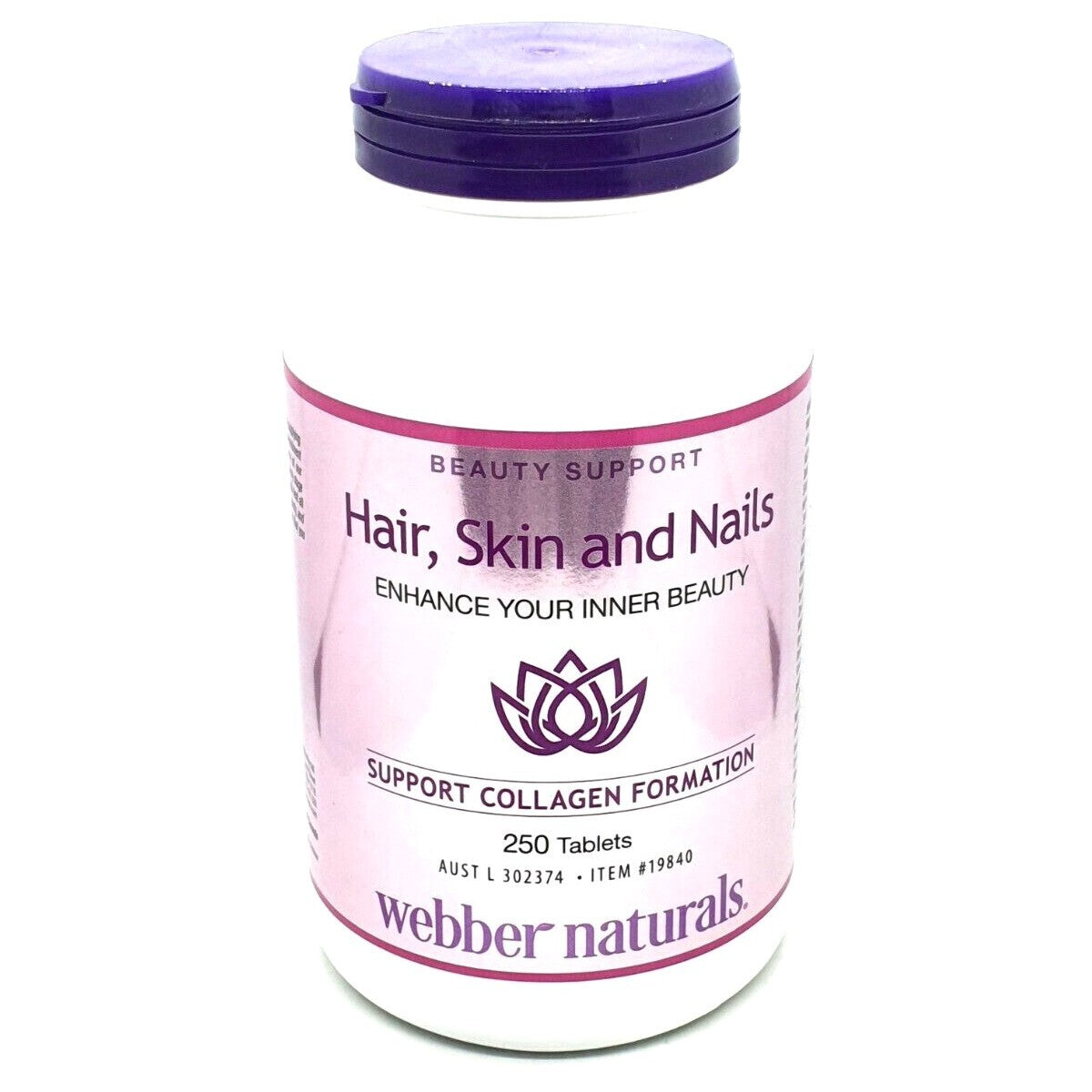 Webber Natural Hair Skin and Nails 250 Tablet Beauty Support Collagen Supplement