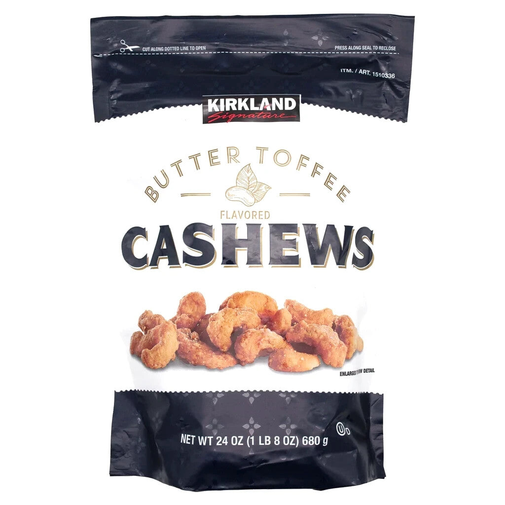 Butter Toffee Flavoured Roasted Cashews Kosher Healthy Sweet Snack 680g US Made