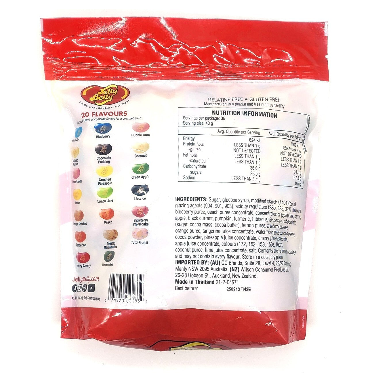 Jelly Belly Gourmet Jelly Bean 20 Assorted Flavours Confectionery 1.44kg Bag