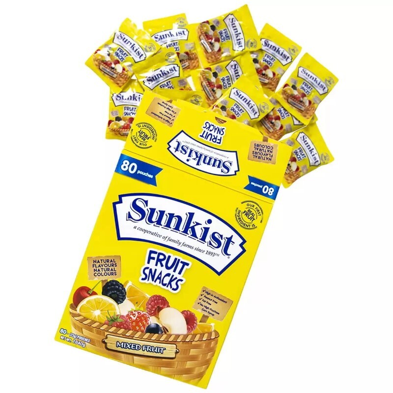 Sunkist 80-Pack Assorted Mixed Fruit Snacks Flavored Gummies (80 x 23g)