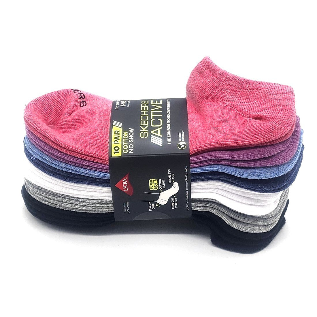 8 x Skechers Ladies Women No Show Liner Non-slip Heel Grip Active Sports Socks